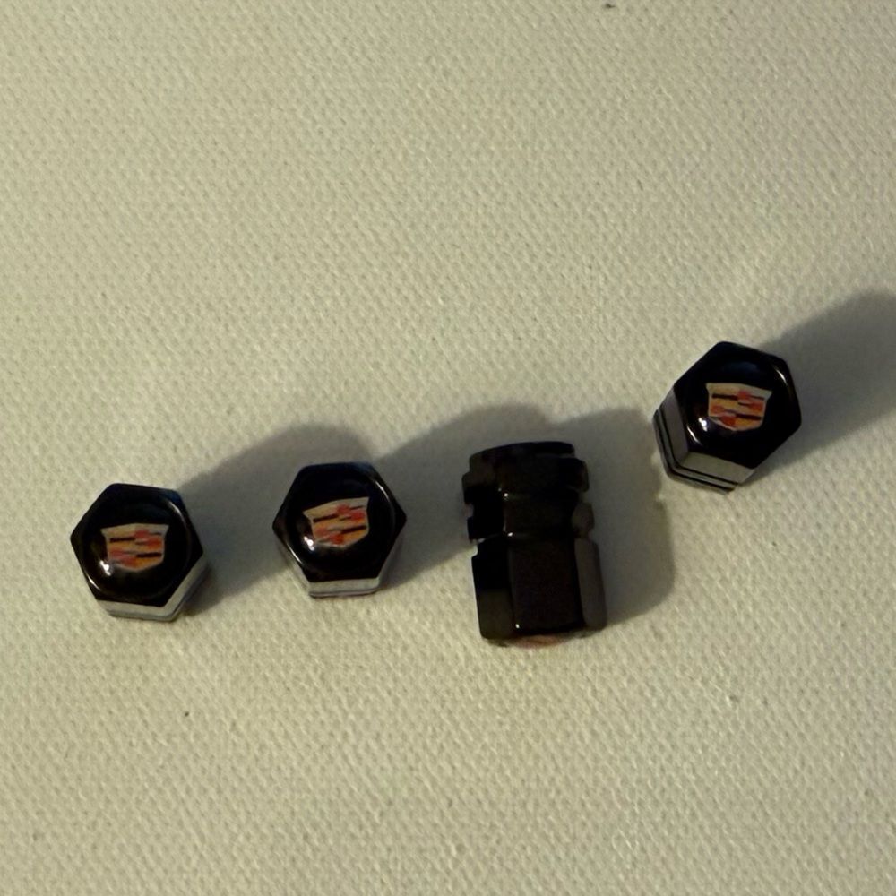 Cadillac Valve Stem Caps in Black Set of 4 NWT